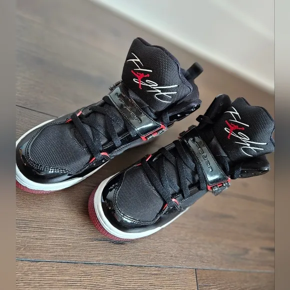 🔥 Air Jordan Flight Shoes 45 High 'BRED'- SIZE 7Y