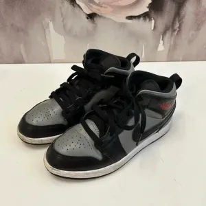 . Nike Air Jordan 1 mid black grey shoes