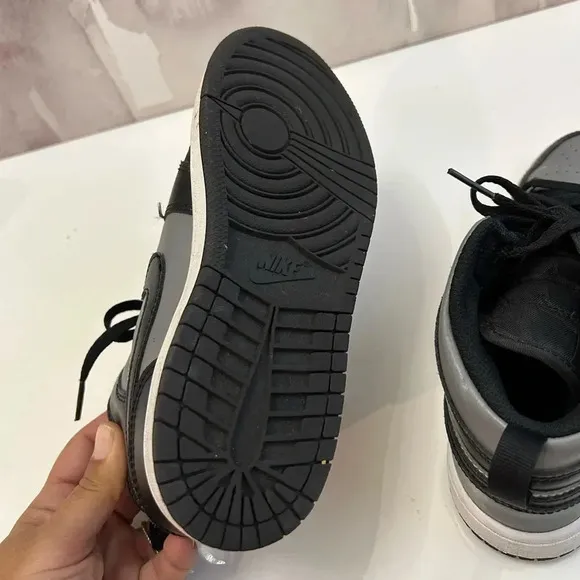 . Nike Air Jordan 1 mid black grey shoes