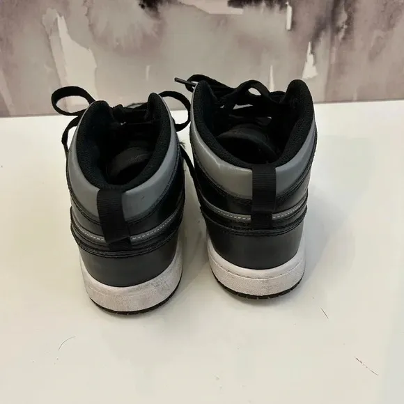 . Nike Air Jordan 1 mid black grey shoes