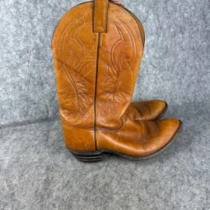 $189 Retail JUSTIN 1632 Brown Tan Classic Western Cowboy Boots Mens 10 EE