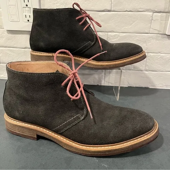 1901 Canyon chukka boots sz 12 gray suede red laces