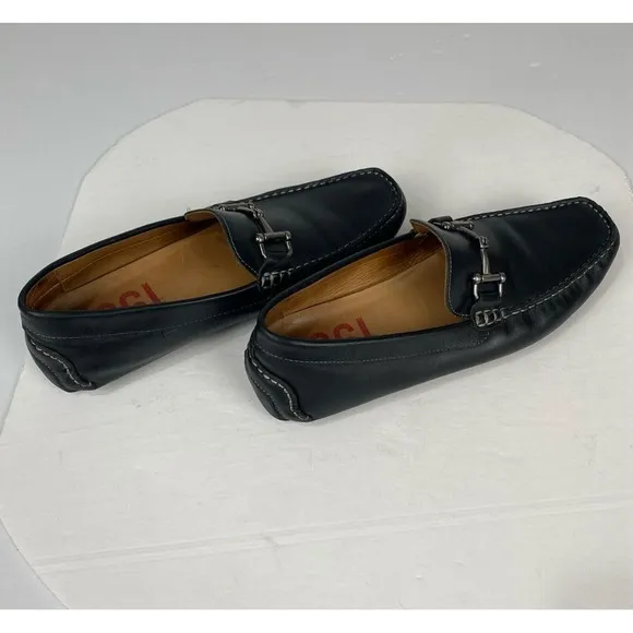 1901 Mens US 11 M  06516 Loafer Black Leather Slip-On Shoes.