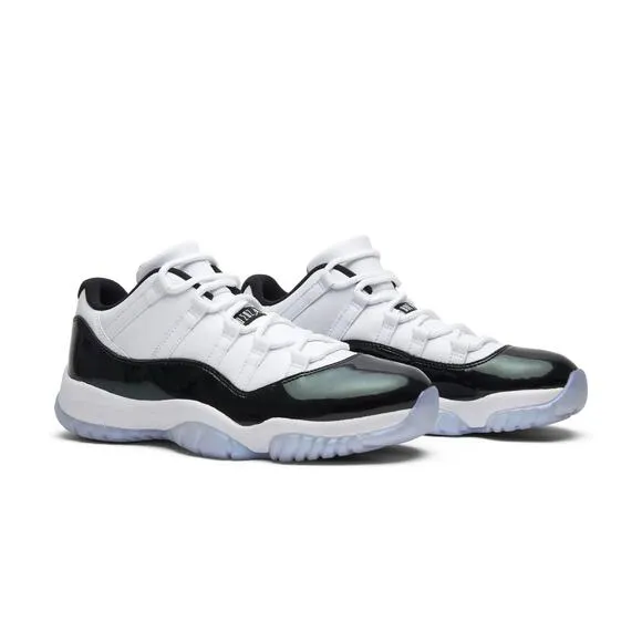 4Y Nike Air Jordan 11 Retro GS 'Emerald' 2017 Shoes Boys White 528896-145