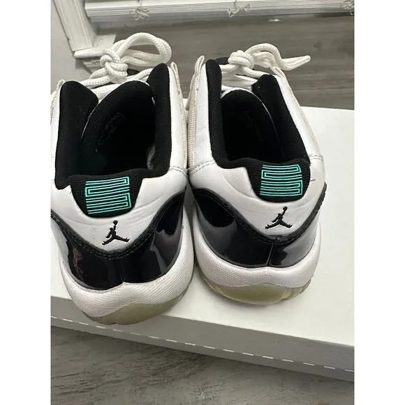 4Y Nike Air Jordan 11 Retro GS 'Emerald' 2017 Shoes Boys White 528896-145