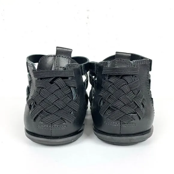 A7EIJE New York Womens Flint Woven Sandals Gladiator Open Toe Black Size 7