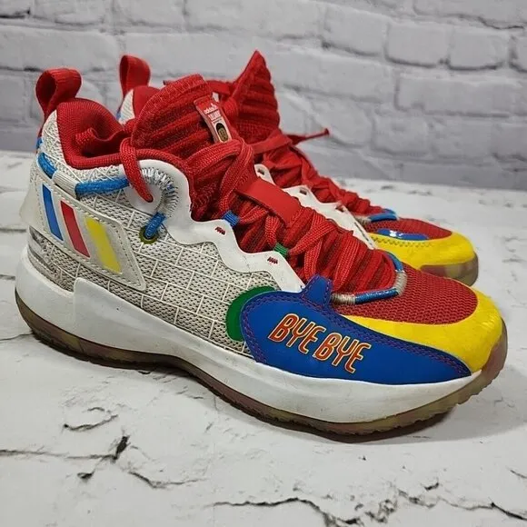 Adidas Dame 7 EP Extply LEGO Damian Lillard Shoes High Tops Boys Youth Sz 3
