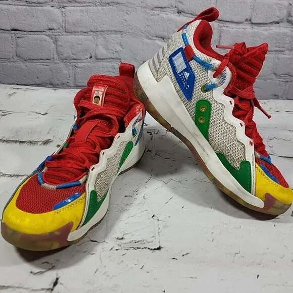 Adidas Dame 7 EP Extply LEGO Damian Lillard Shoes High Tops Boys Youth Sz 3