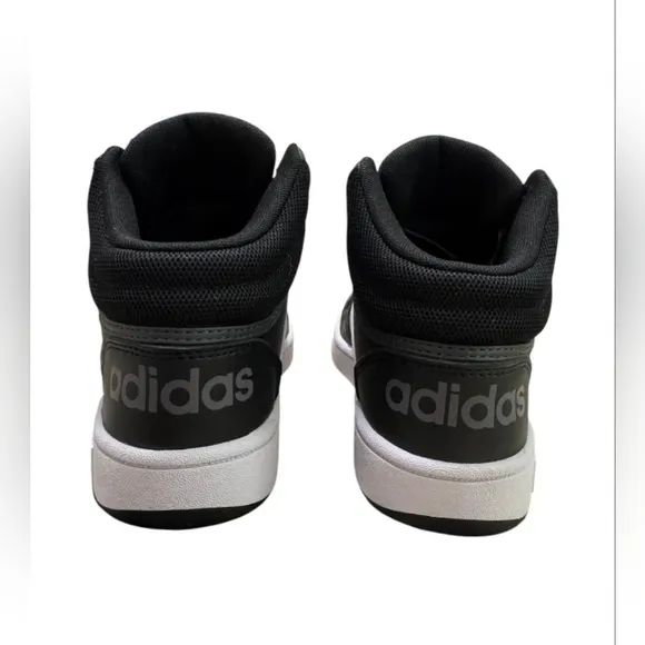 ADIDAS Hoops Mid 3.0 K GW0402, size 3.5 US, Unisex kids shoes, Black with white