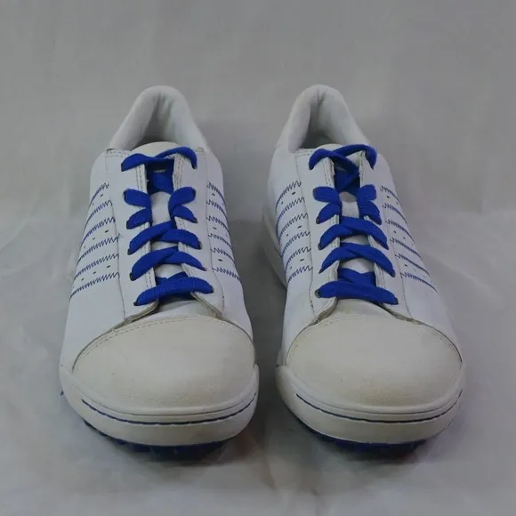 Adidas Men's Adizero White Blue Leather Golf Shoes 816456 White Size 9.5‎