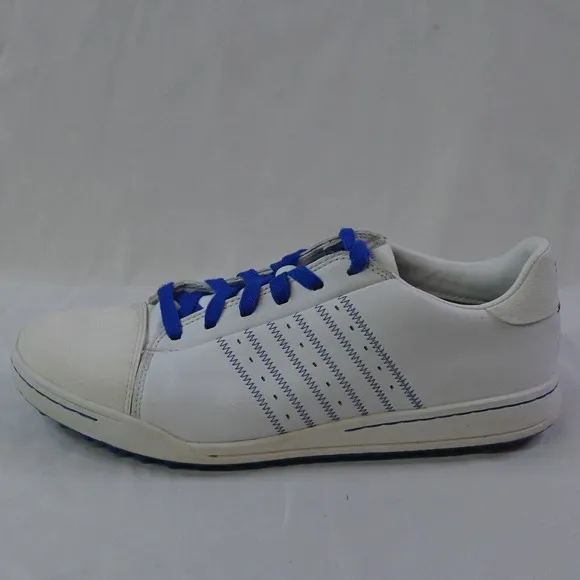 Adidas Men's Adizero White Blue Leather Golf Shoes 816456 White Size 9.5‎