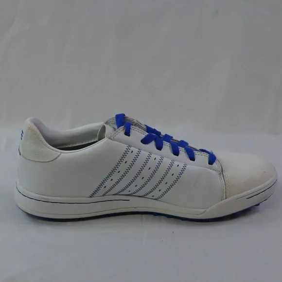 Adidas Men's Adizero White Blue Leather Golf Shoes 816456 White Size 9.5‎