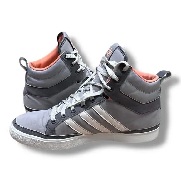 Adidas Originals High Tops Gray &amp; Orange Shoes Sneakers Men’s Size 10, G59808