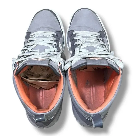 Adidas Originals High Tops Gray &amp; Orange Shoes Sneakers Men’s Size 10, G59808