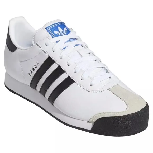 Adidas Originals Mens Samoa Leather Shoes White Black lace up 675033 Sz 8.5