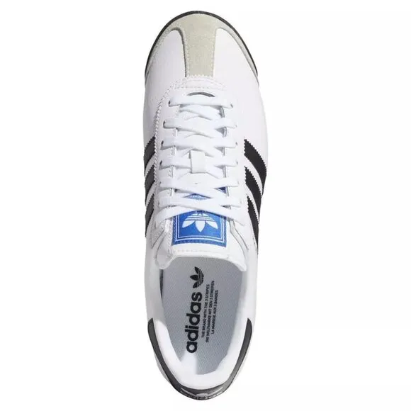Adidas Originals Mens Samoa Leather Shoes White Black lace up 675033 Sz 8.5