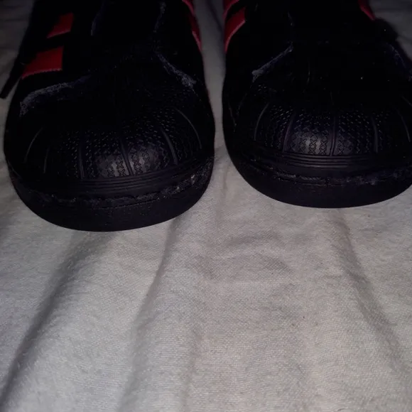 Adidas Superstar Red and Black Boys Size 1