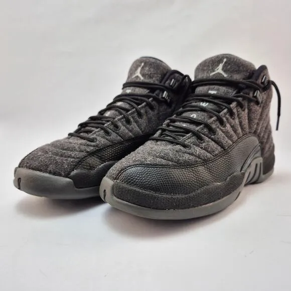 AIR JORDAN 12 Retro Wool (GS) Dark Grey Shoes Youth Size 7Y