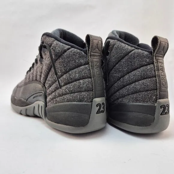 AIR JORDAN 12 Retro Wool (GS) Dark Grey Shoes Youth Size 7Y