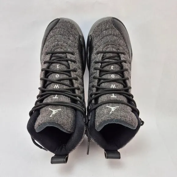AIR JORDAN 12 Retro Wool (GS) Dark Grey Shoes Youth Size 7Y