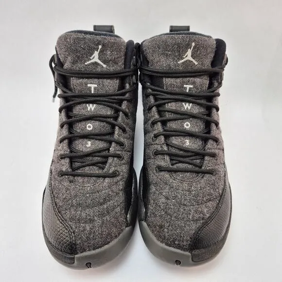 AIR JORDAN 12 Retro Wool (GS) Dark Grey Shoes Youth Size 7Y