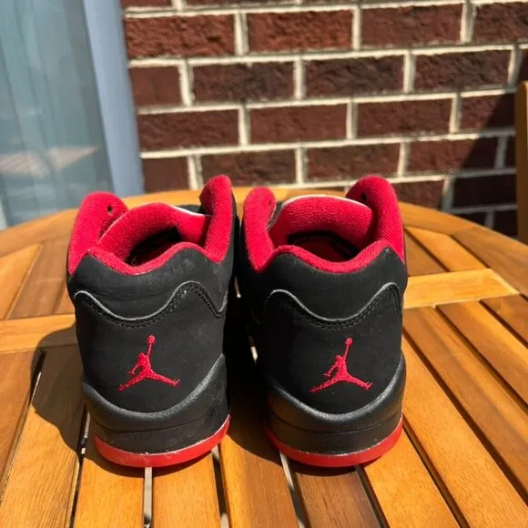 Air Jordan 5 V Retro Low Alternative 90 Black Red Shoes Kids 5Y
