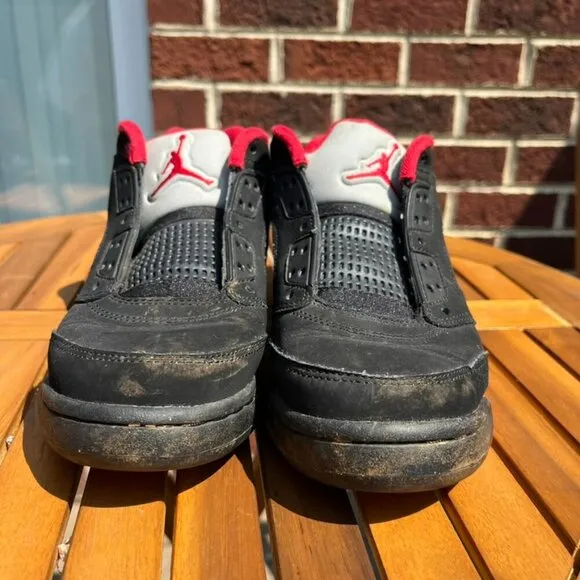 Air Jordan 5 V Retro Low Alternative 90 Black Red Shoes Kids 5Y