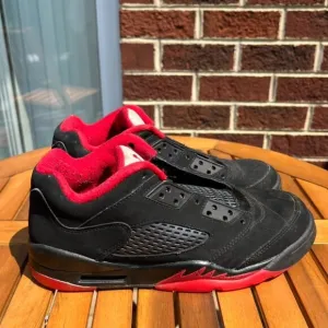 Air Jordan 5 V Retro Low Alternative 90 Black Red Shoes Kids 5Y