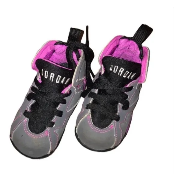 Air Jordan 7 Retro Shoes Gray-Fuchsia Flash Style 705417-01