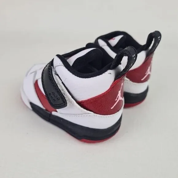Air Jordan Flight 45 Toddler Shoes White Red Leather Size 3 C