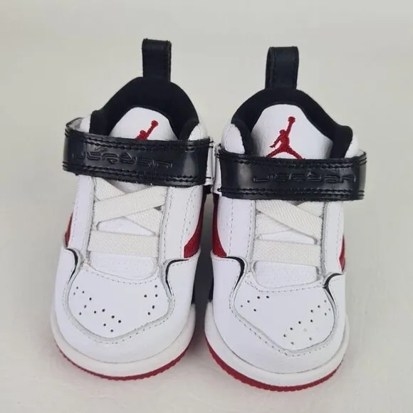 Air Jordan Flight 45 Toddler Shoes White Red Leather Size 3 C
