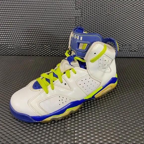 Air Jordan Kids 6 Retro Shoes GG Green White 6.5Y