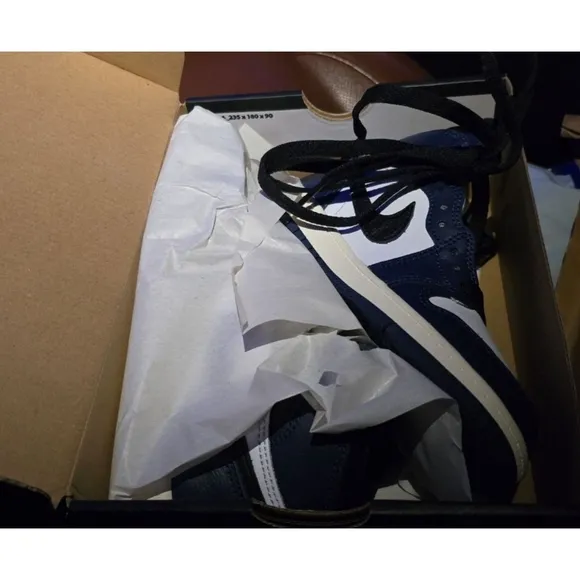 Air Jordan Retro 1 High - Little Kids   OG Shoes -  Midnight Navy/Black/White