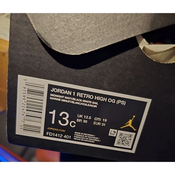 Air Jordan Retro 1 High - Little Kids   OG Shoes -  Midnight Navy/Black/White