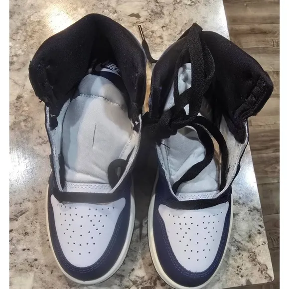 Air Jordan Retro 1 High - Little Kids   OG Shoes -  Midnight Navy/Black/White