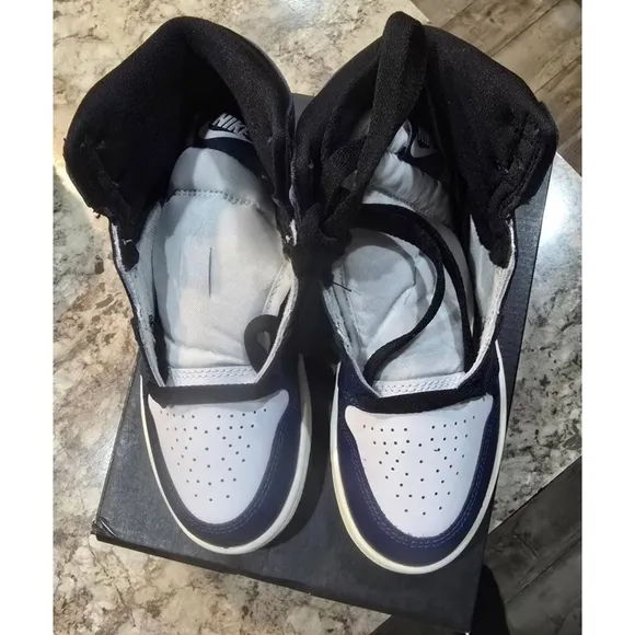 Air Jordan Retro 1 High - Little Kids   OG Shoes -  Midnight Navy/Black/White