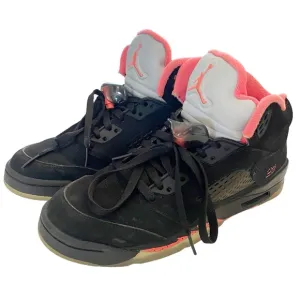 Air Jordan Size 7Y 440892-001 Retro 5 GS Black Alarming Shoes Girls's Sneakers