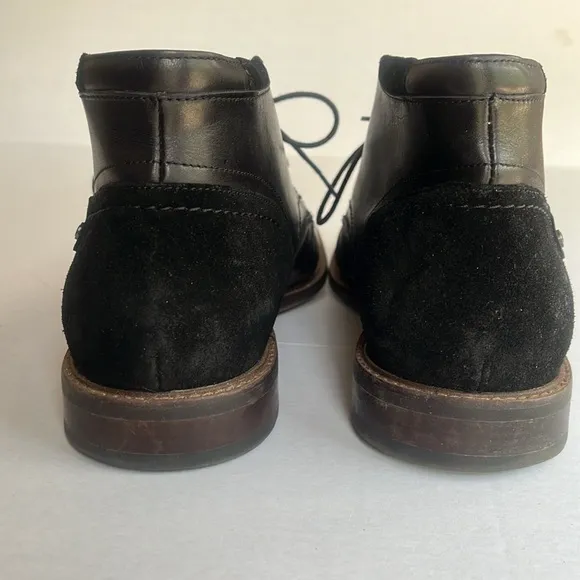 ALDO Black Suede and Leather LaceUp Boots