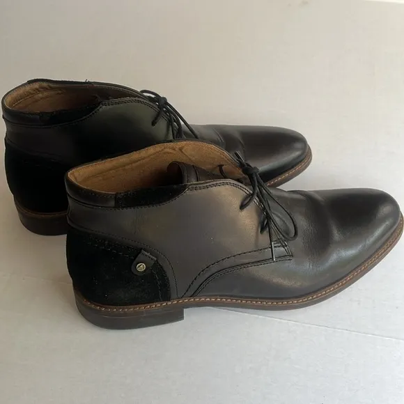 ALDO Black Suede and Leather LaceUp Boots