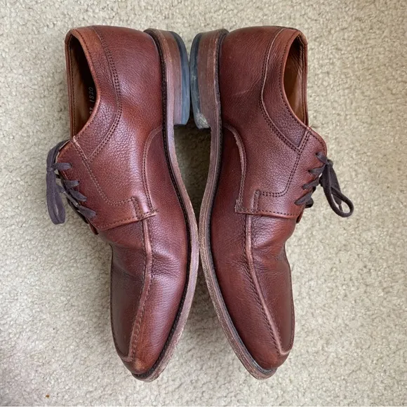 Allen Edmonds Size 8 Leather Dress Shoes Jackson Lace Up Brown Almond Toe Mens