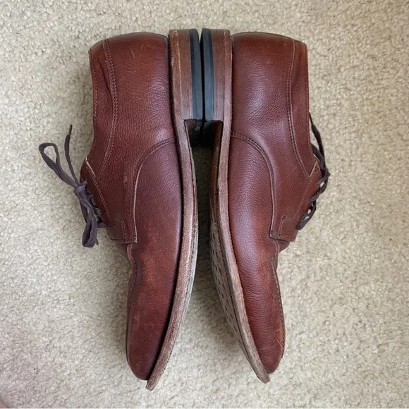Allen Edmonds Size 8 Leather Dress Shoes Jackson Lace Up Brown Almond Toe Mens