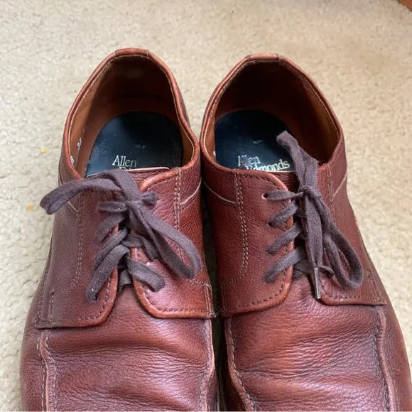 Allen Edmonds Size 8 Leather Dress Shoes Jackson Lace Up Brown Almond Toe Mens