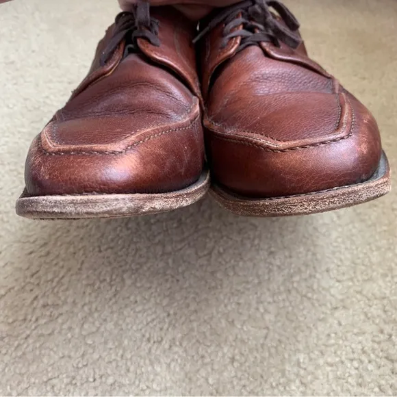 Allen Edmonds Size 8 Leather Dress Shoes Jackson Lace Up Brown Almond Toe Mens