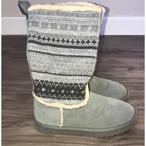 AMERICAN EAGLE FAIR ISLE NORDIC SWEATER BOOTS 8