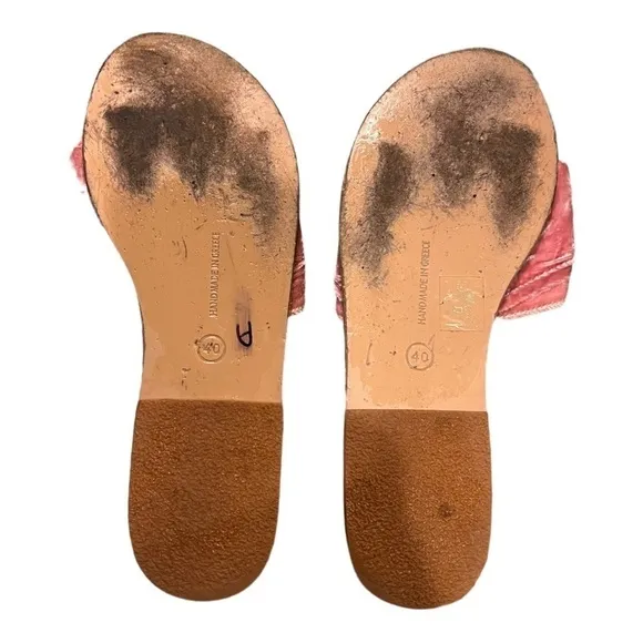 Ancient Greek Sandals Taygete Bow Velvet Dusty Pink Size 39 (US9)