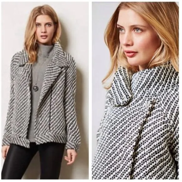 Anthropologie Second Female Static Stripe Moto Jacket Size XS