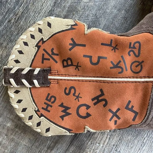Ariat Kid's Pete Western Boots Size 2 style 10015393 leather suede orange tan