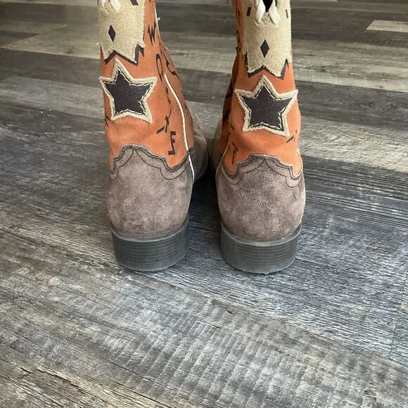 Ariat Kid's Pete Western Boots Size 2 style 10015393 leather suede orange tan