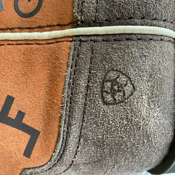 Ariat Kid's Pete Western Boots Size 2 style 10015393 leather suede orange tan