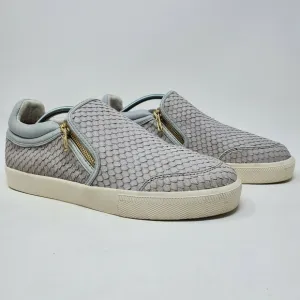 ASH Intense Gray Snake Scale Skate Zipper Sneaker